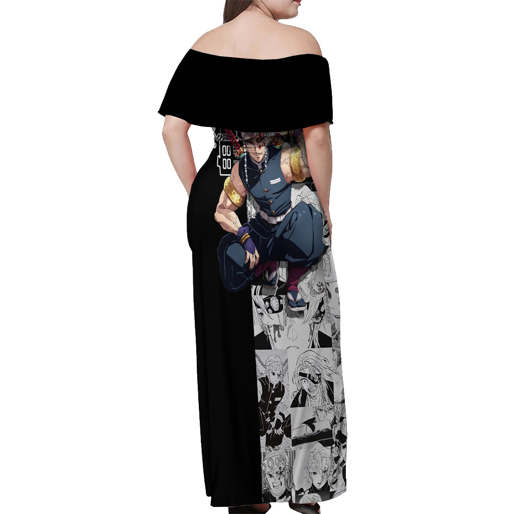 Tengen Uzui - Manga Style Off Shoulder Maxi Dress