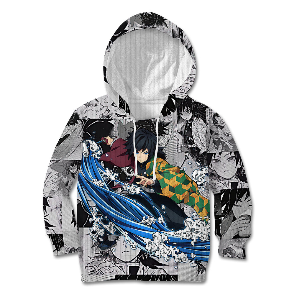 Giyu Tomioka - Demon Slayer Anime Mixed Manga Kid Hoodie