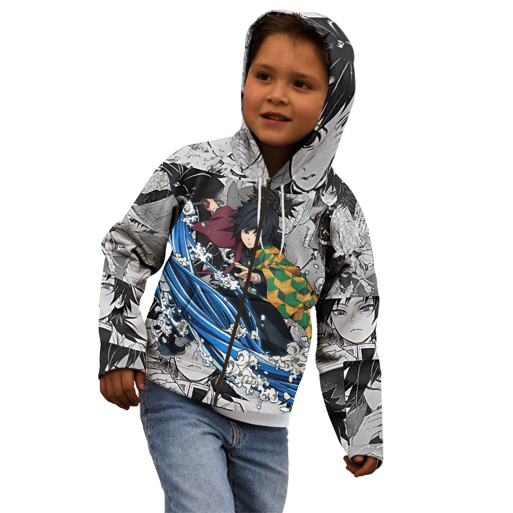 Giyu Tomioka - Demon Slayer Anime Mixed Manga Kid Hoodie