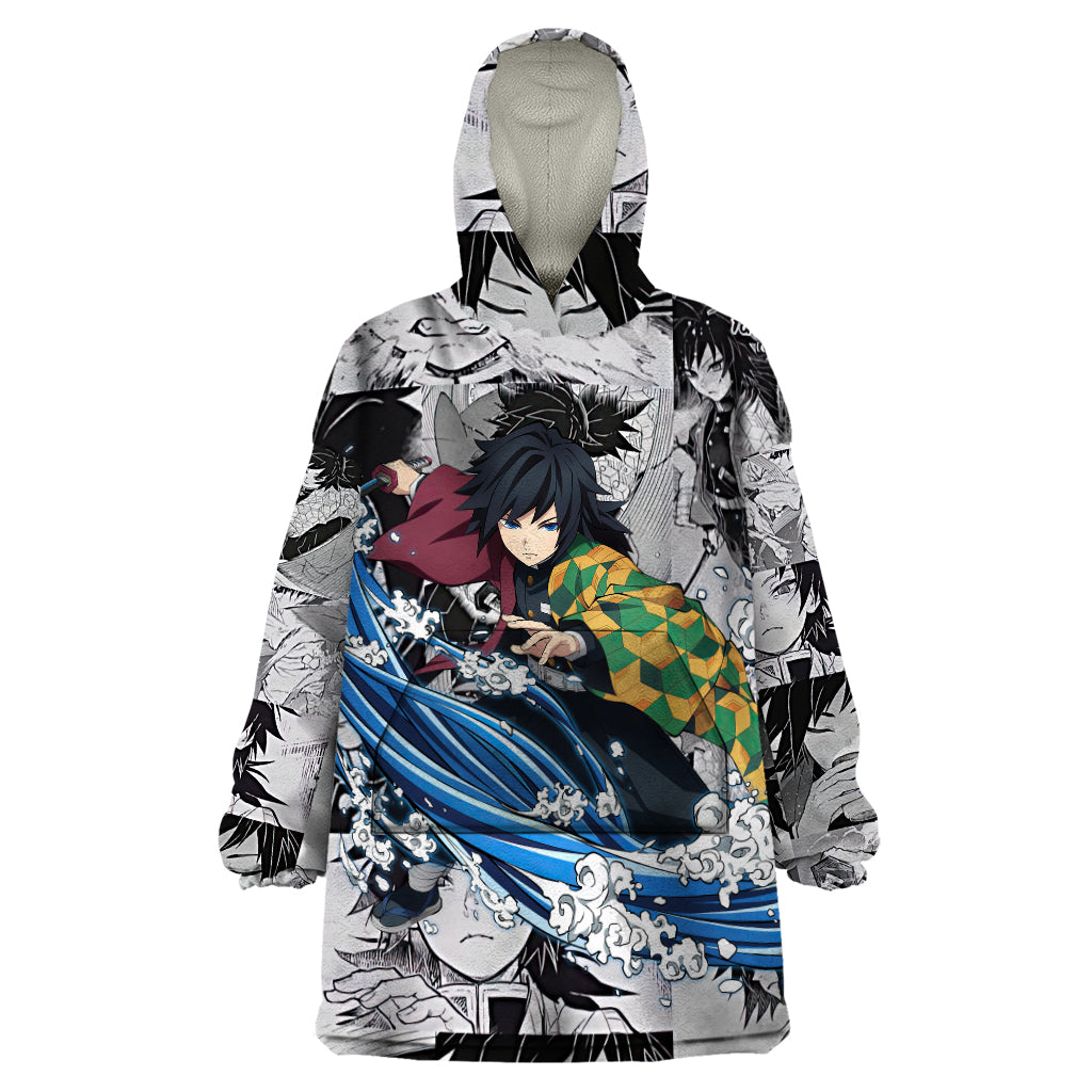 Giyu Tomioka - Demon Slayer Anime Mixed Manga Wearable Blanket Hoodie