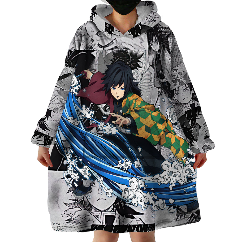 Giyu Tomioka - Demon Slayer Anime Mixed Manga Wearable Blanket Hoodie