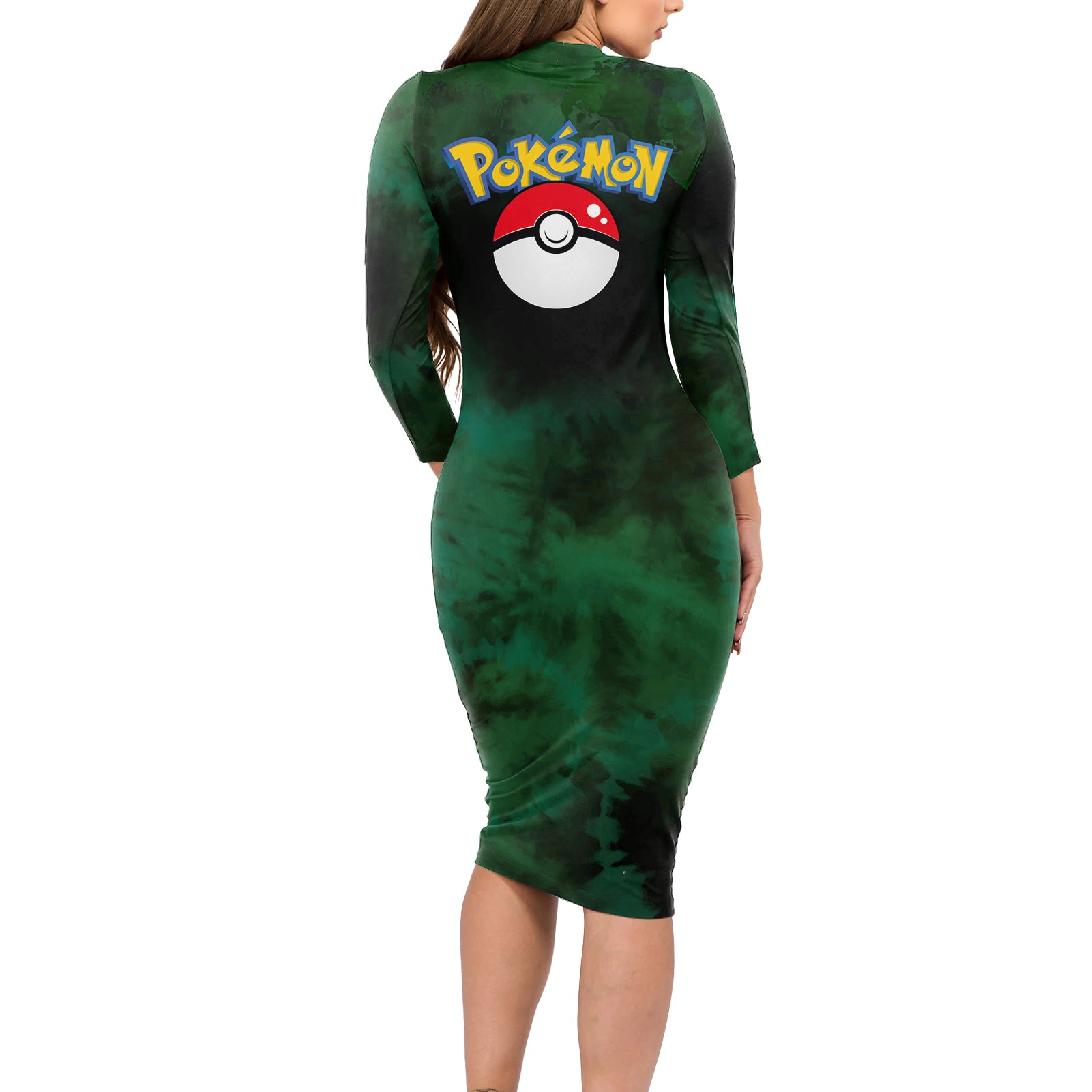 Gardevoir - Tie Dye Style Long Sleeve Bodycon Dress