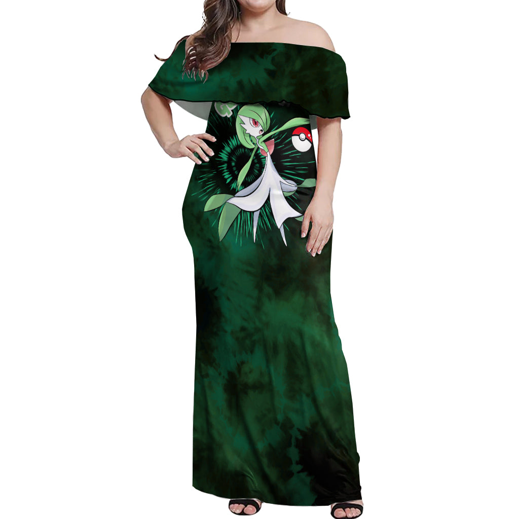 Gardevoir - Tie Dye Style Off Shoulder Maxi Dress