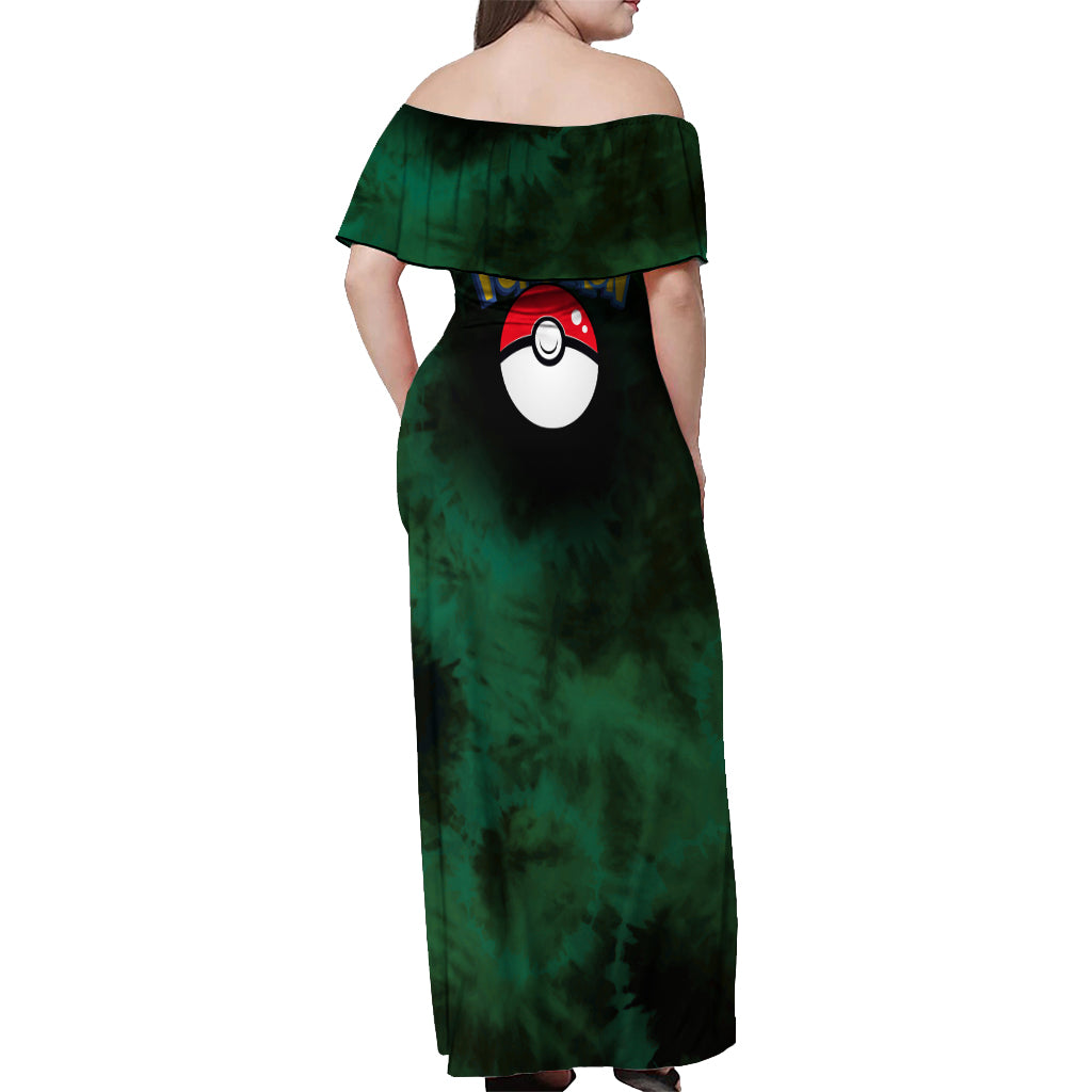 Gardevoir - Tie Dye Style Off Shoulder Maxi Dress