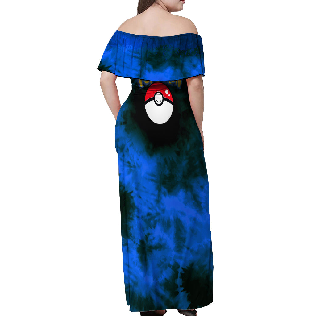 Snorlax - Tie Dye Style Off Shoulder Maxi Dress