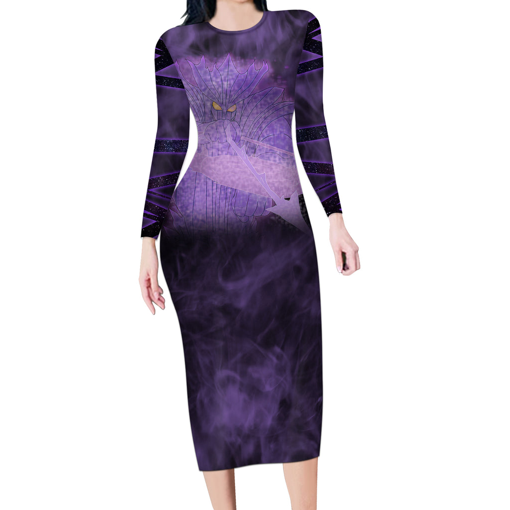 Sasuke Susanoo Long Sleeve Bodycon Dress Naruto