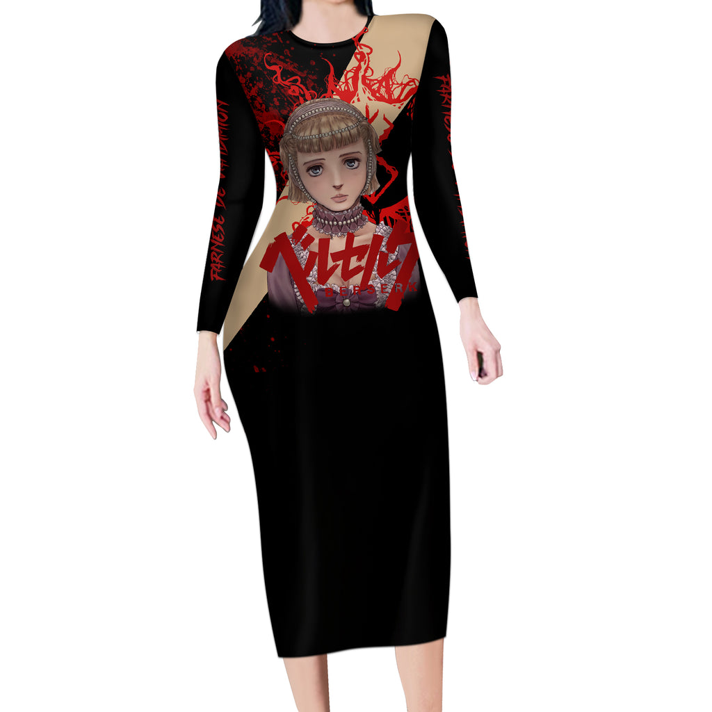 Farnese de Vandimion Berserk Long Sleeve Bodycon Dress Black Blood Style