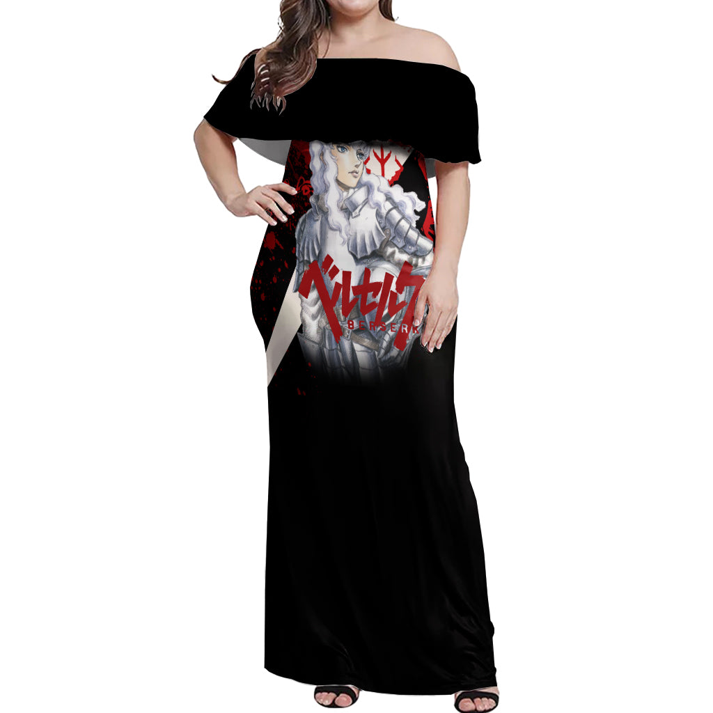 Griffith Berserk Off Shoulder Maxi Dress Black Blood Style