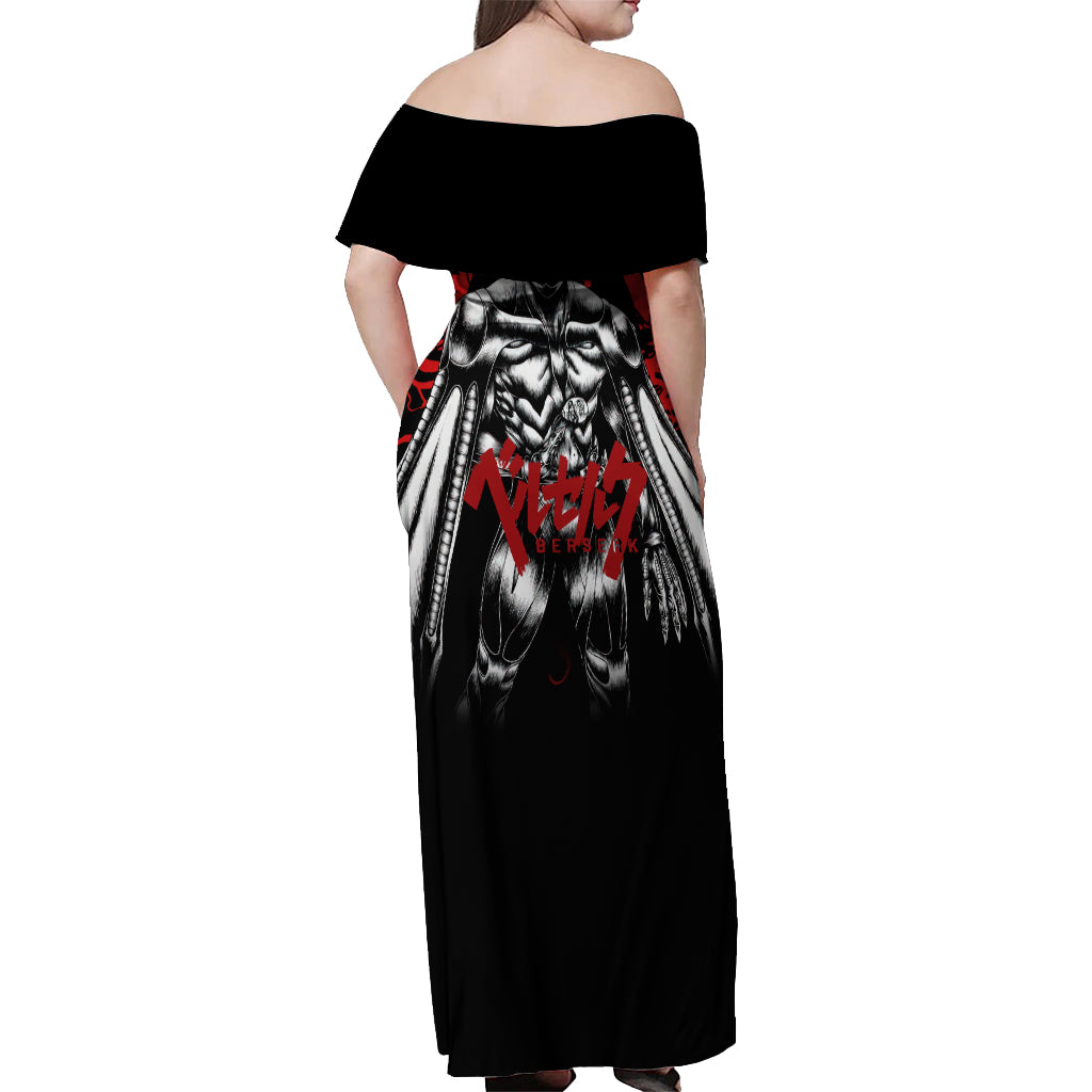 Griffith Berserk Off Shoulder Maxi Dress Black Blood Style