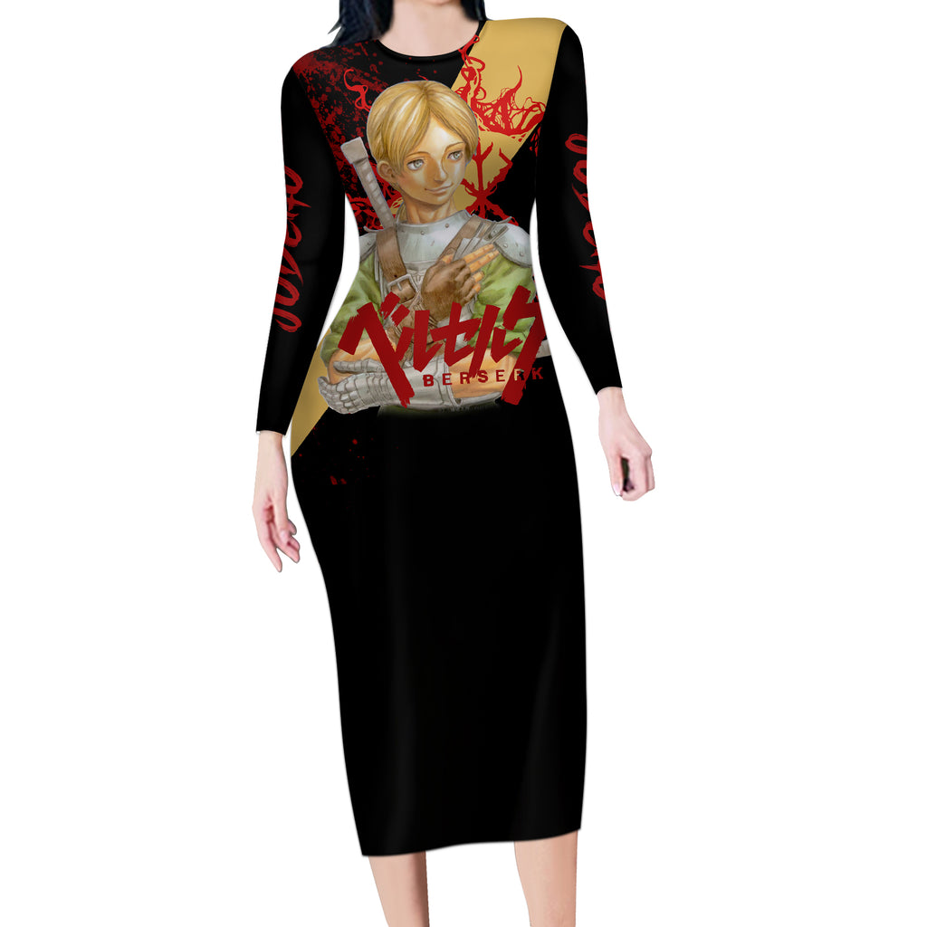 Judeau Berserk Long Sleeve Bodycon Dress Black Blood Style