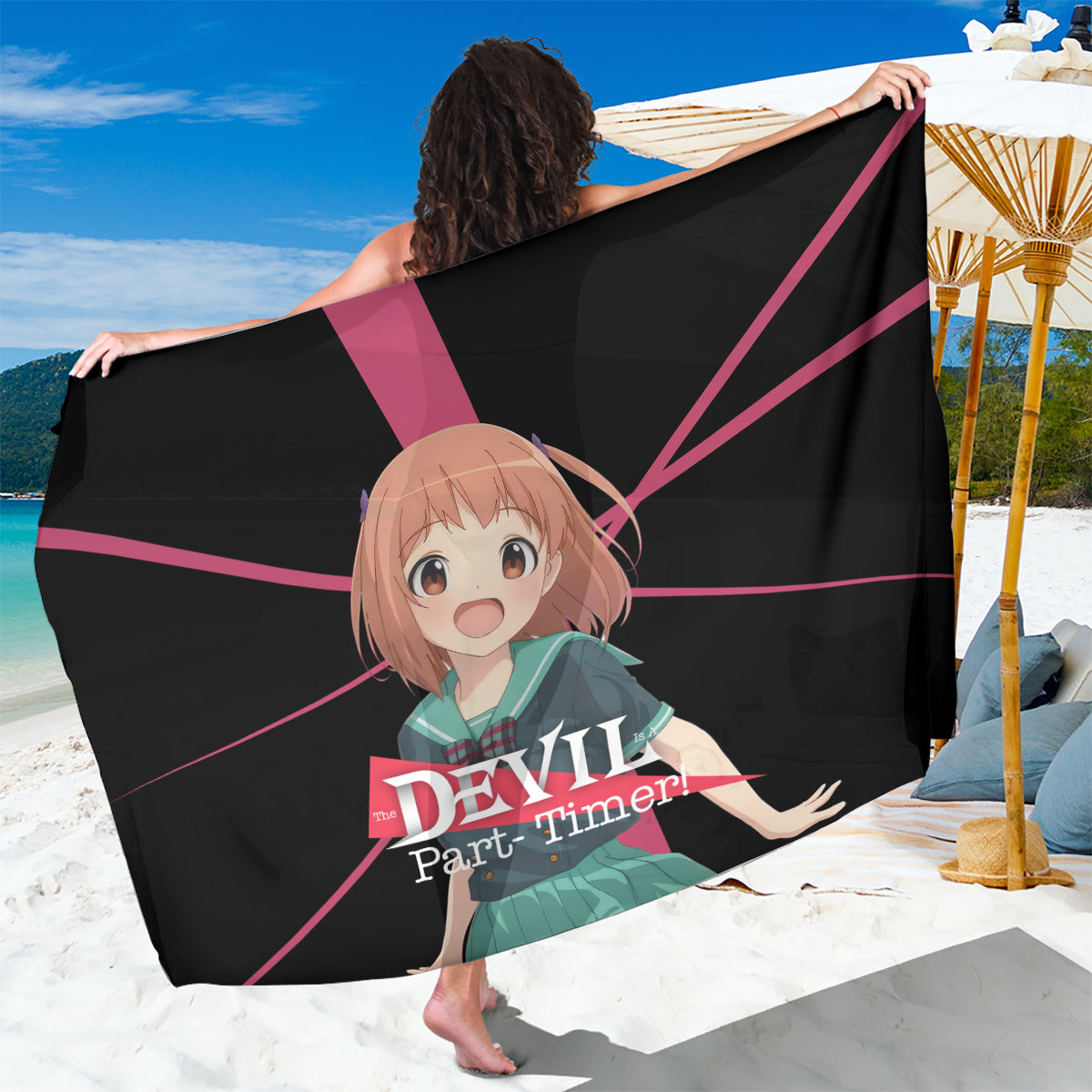 Chiho Sasaki The Devil Part Timer Sarong Anime Style