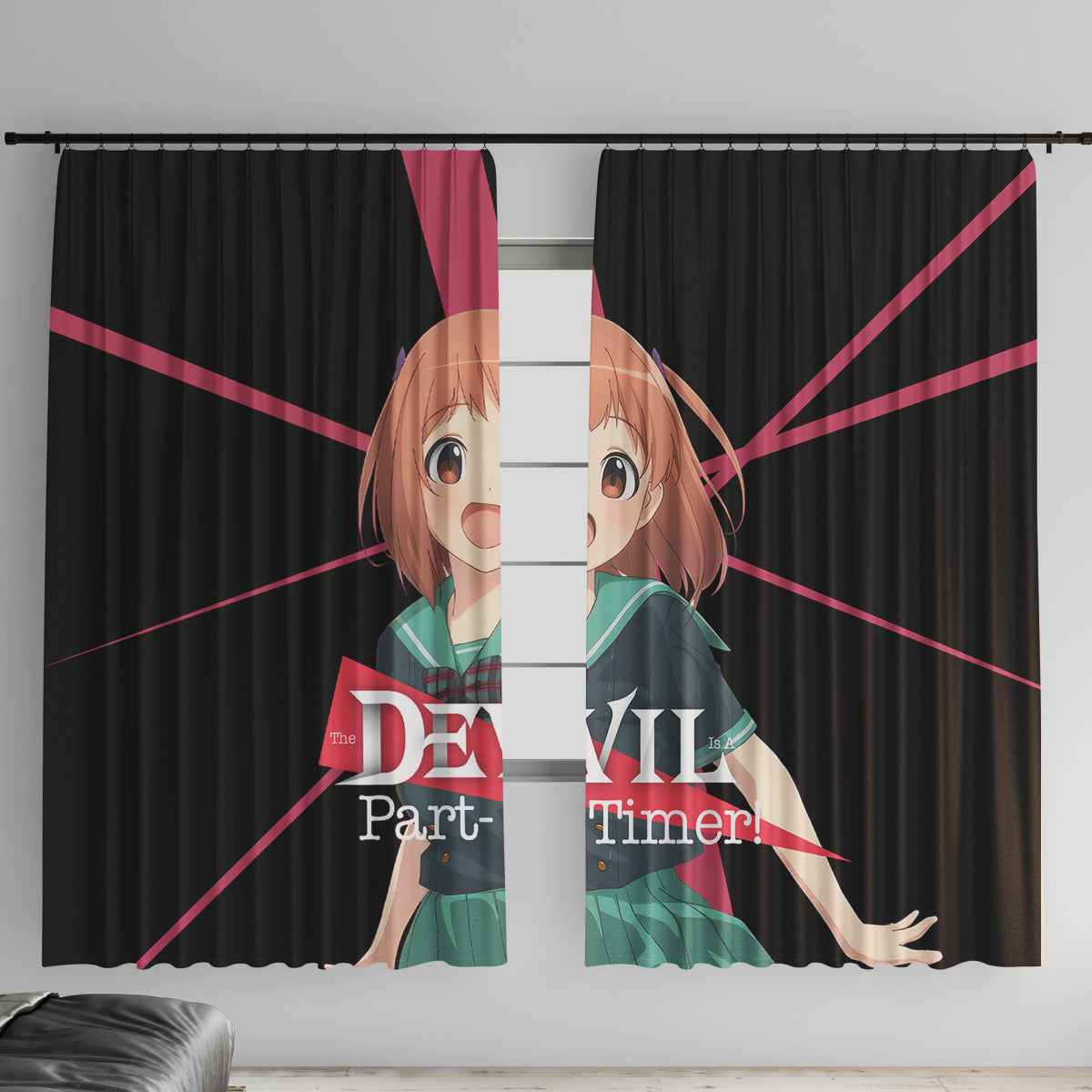 Chiho Sasaki The Devil Part Timer Window Curtain Anime Style