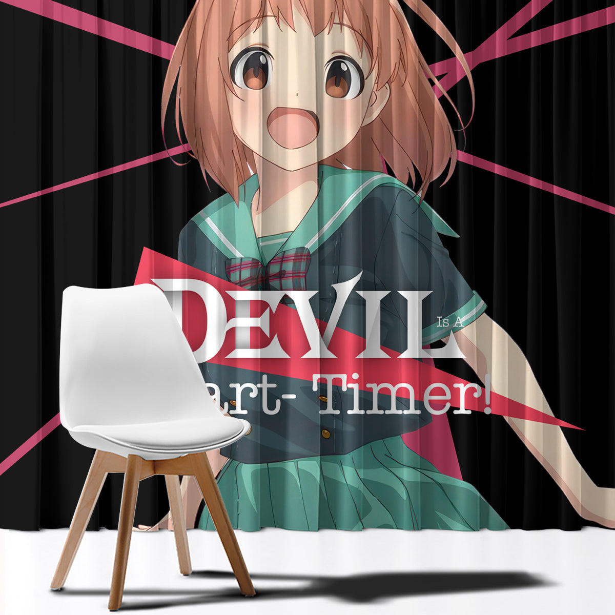 Chiho Sasaki The Devil Part Timer Window Curtain Anime Style