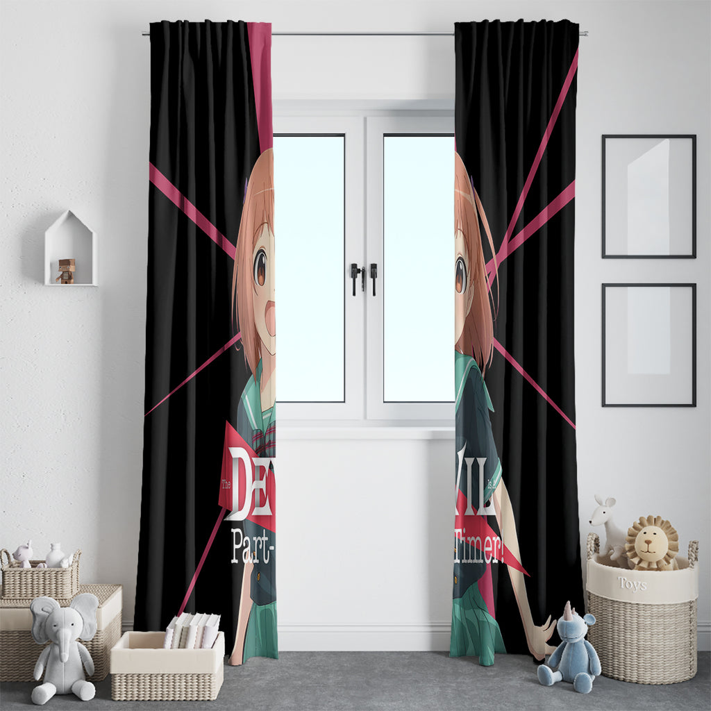 Chiho Sasaki The Devil Part Timer Window Curtain Anime Style