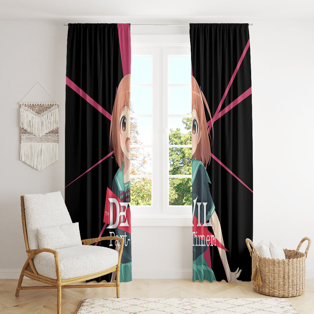 Chiho Sasaki The Devil Part Timer Window Curtain Anime Style