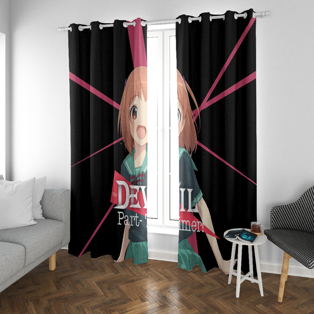 Chiho Sasaki The Devil Part Timer Window Curtain Anime Style