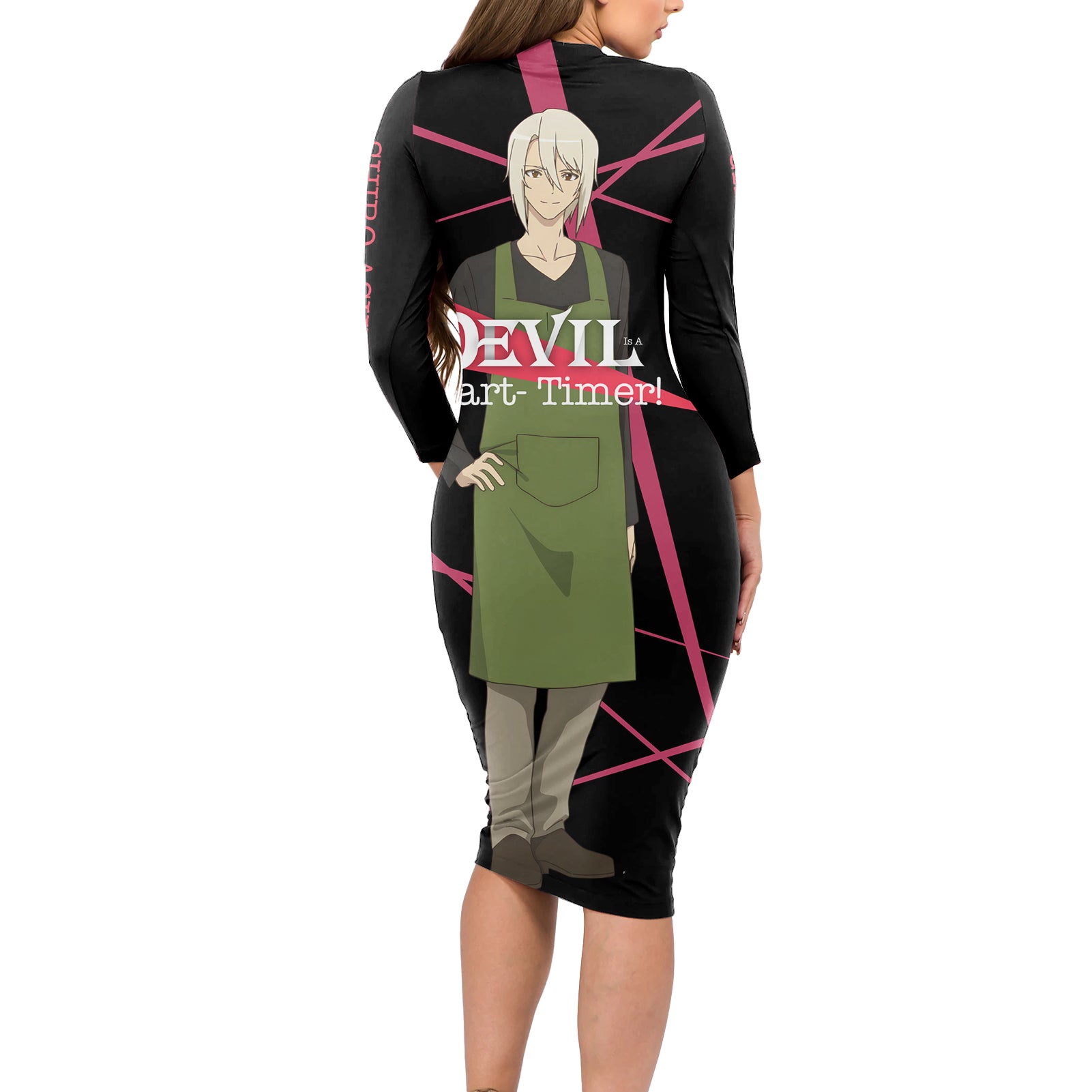 Shiro Ashiya The Devil Part Timer Long Sleeve Bodycon Dress Anime Style