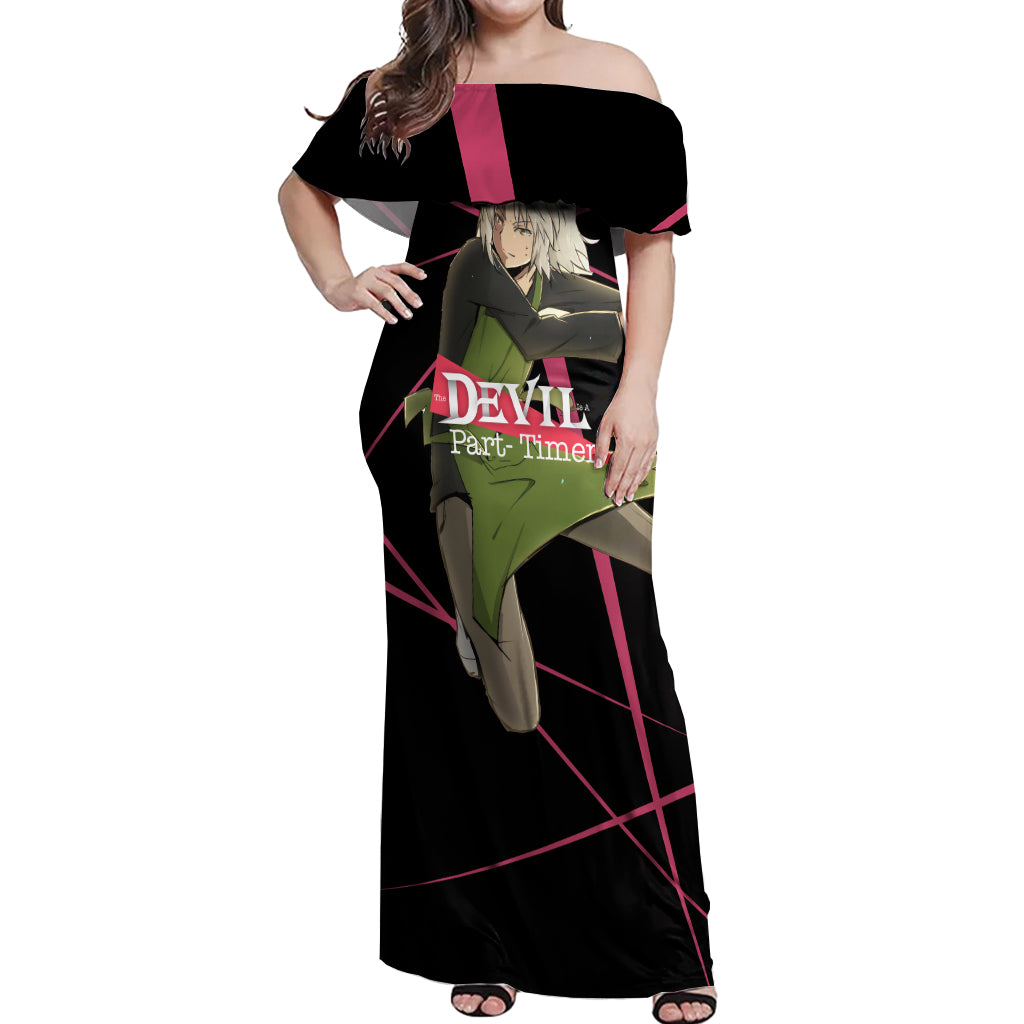 Shiro Ashiya The Devil Part Timer Off Shoulder Maxi Dress Anime Style