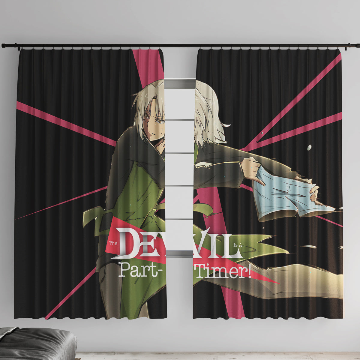 Shiro Ashiya The Devil Part Timer Window Curtain Anime Style