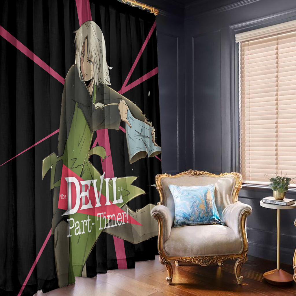 Shiro Ashiya The Devil Part Timer Window Curtain Anime Style