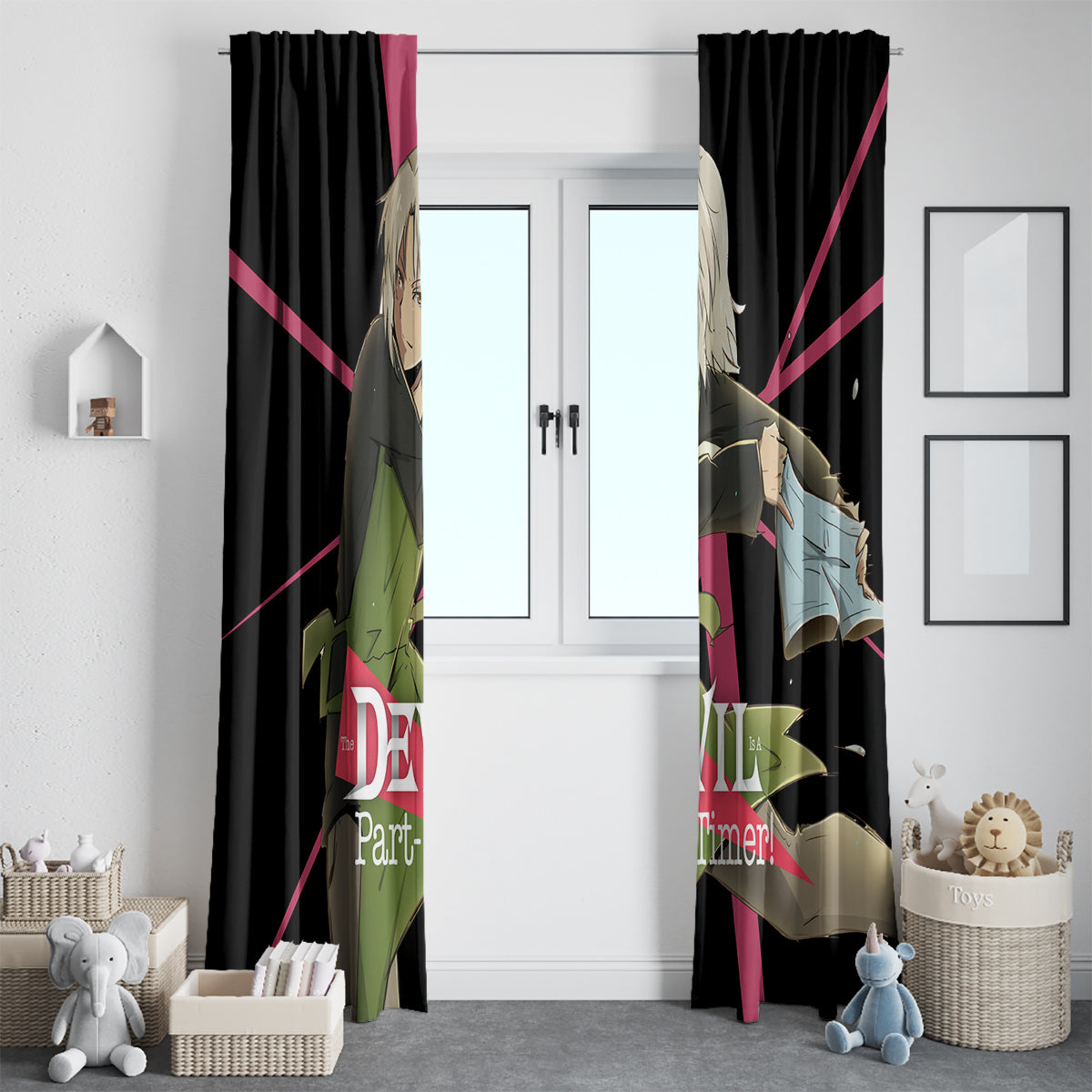 Shiro Ashiya The Devil Part Timer Window Curtain Anime Style