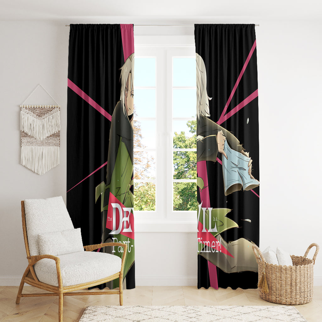 Shiro Ashiya The Devil Part Timer Window Curtain Anime Style