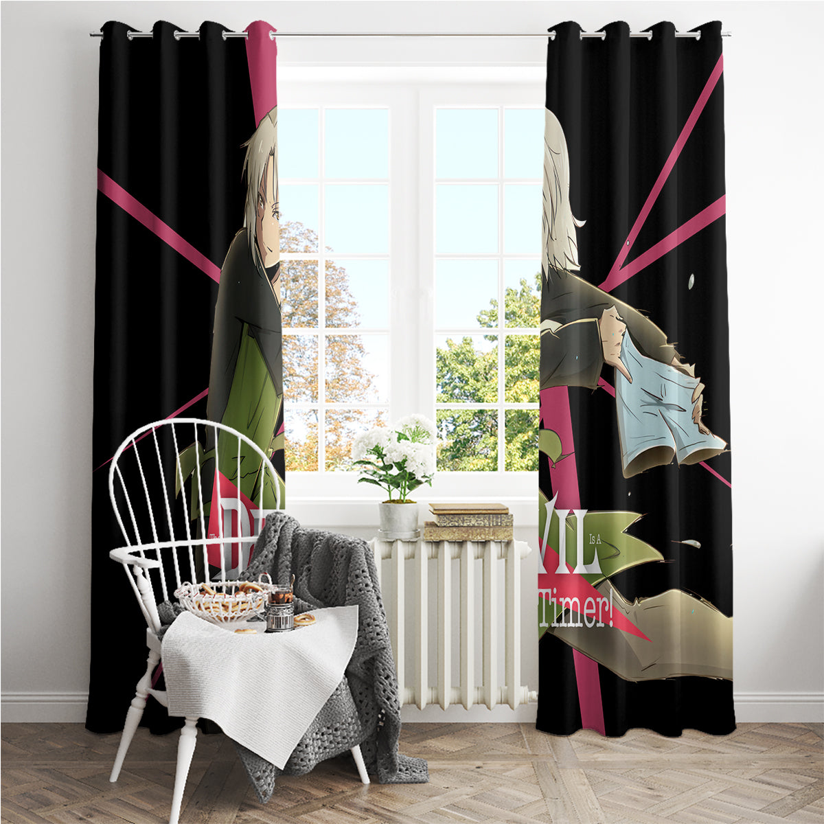 Shiro Ashiya The Devil Part Timer Window Curtain Anime Style
