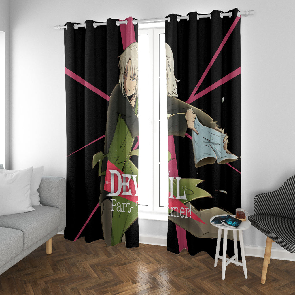 Shiro Ashiya The Devil Part Timer Window Curtain Anime Style