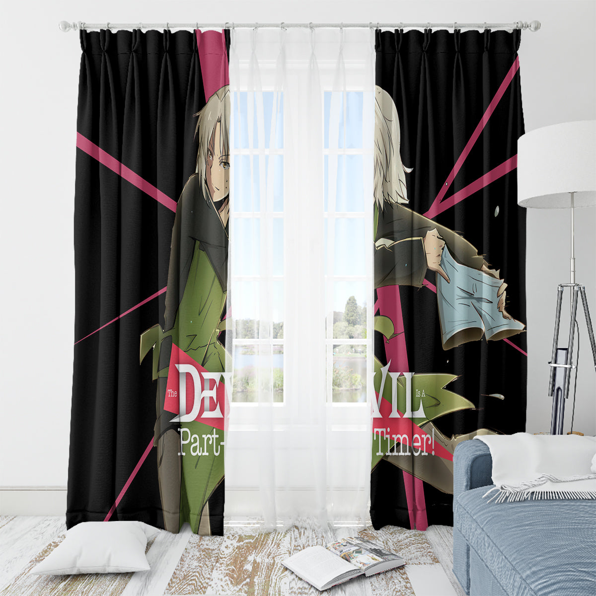 Shiro Ashiya The Devil Part Timer Window Curtain Anime Style