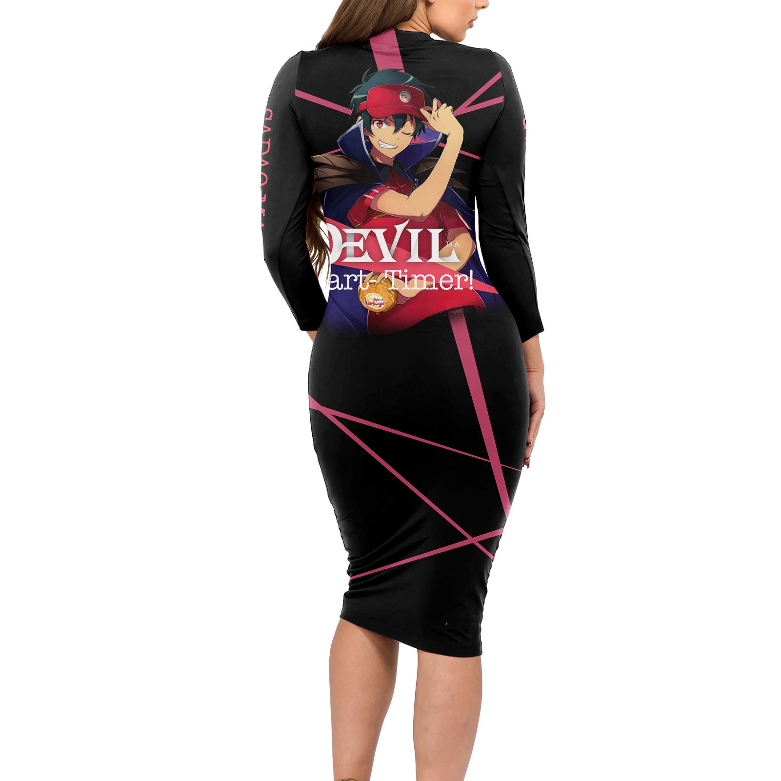 Sadao Maou The Devil Part Timer Long Sleeve Bodycon Dress Anime Style