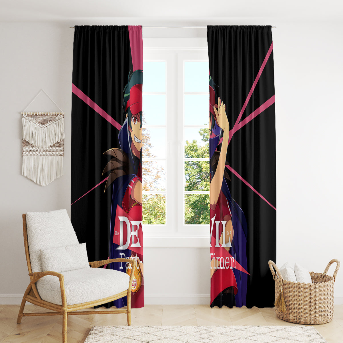 Sadao Maou The Devil Part Timer Window Curtain Anime Style