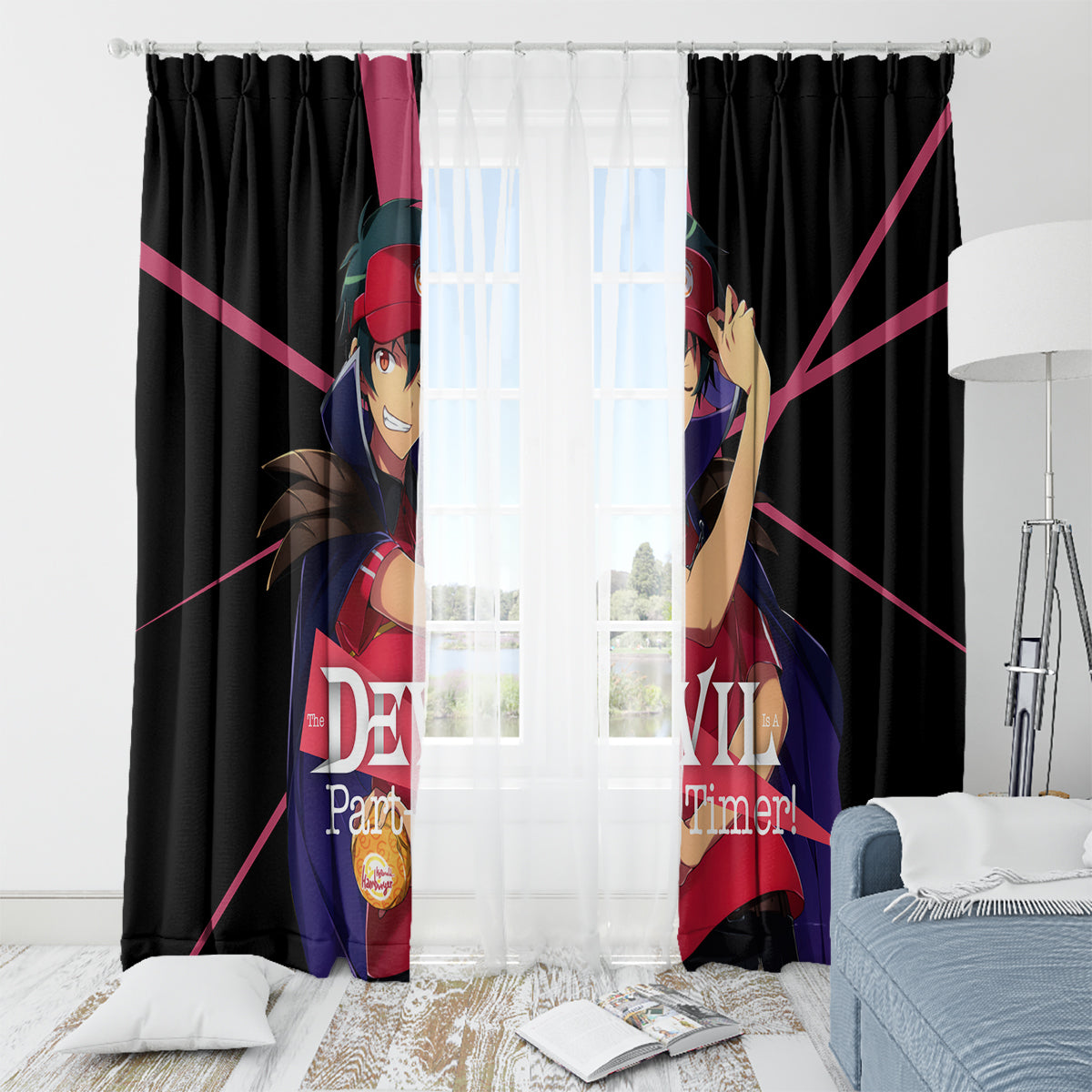 Sadao Maou The Devil Part Timer Window Curtain Anime Style