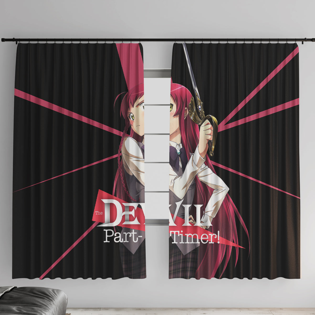 Emi Yusa The Devil Part Timer Window Curtain Anime Style