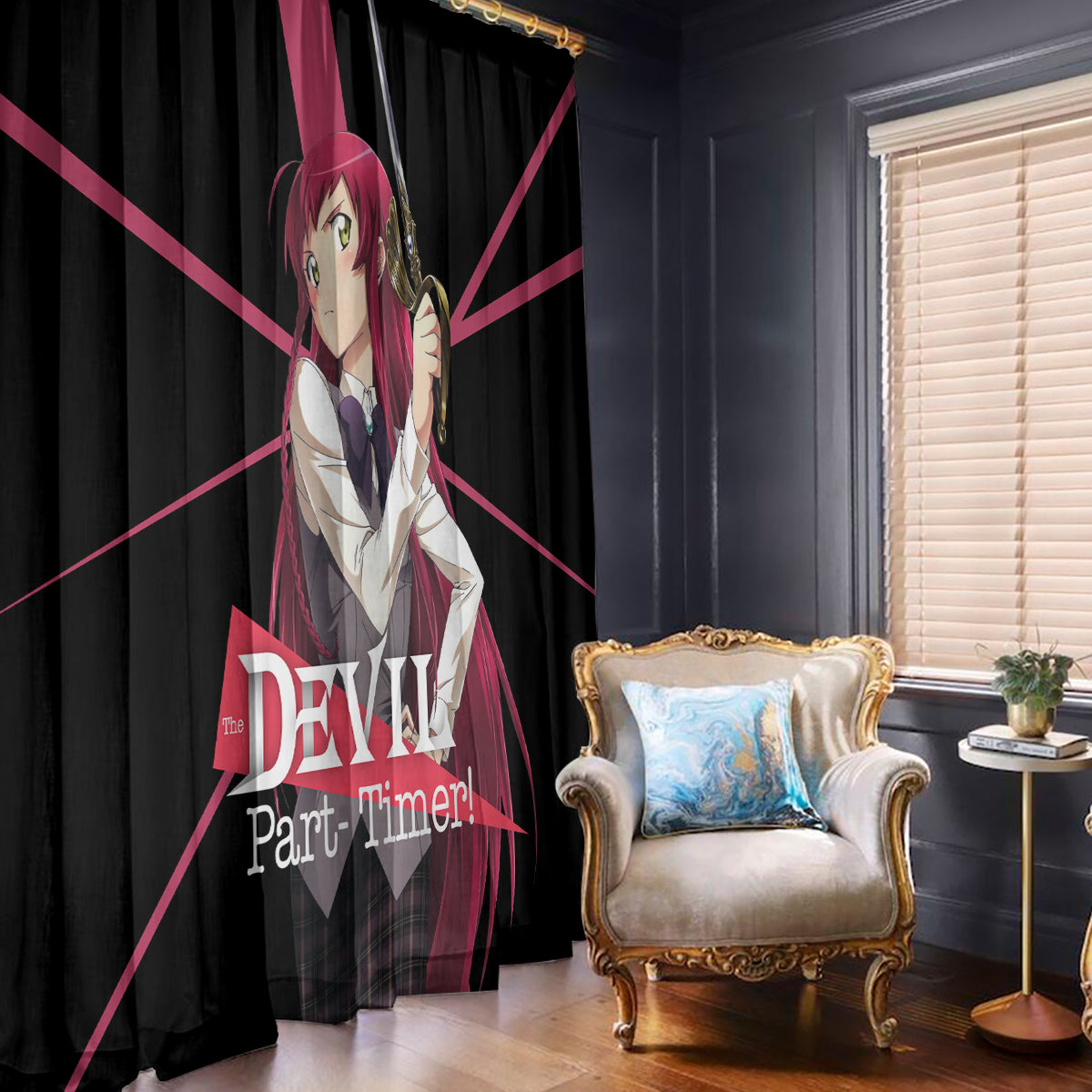 Emi Yusa The Devil Part Timer Window Curtain Anime Style