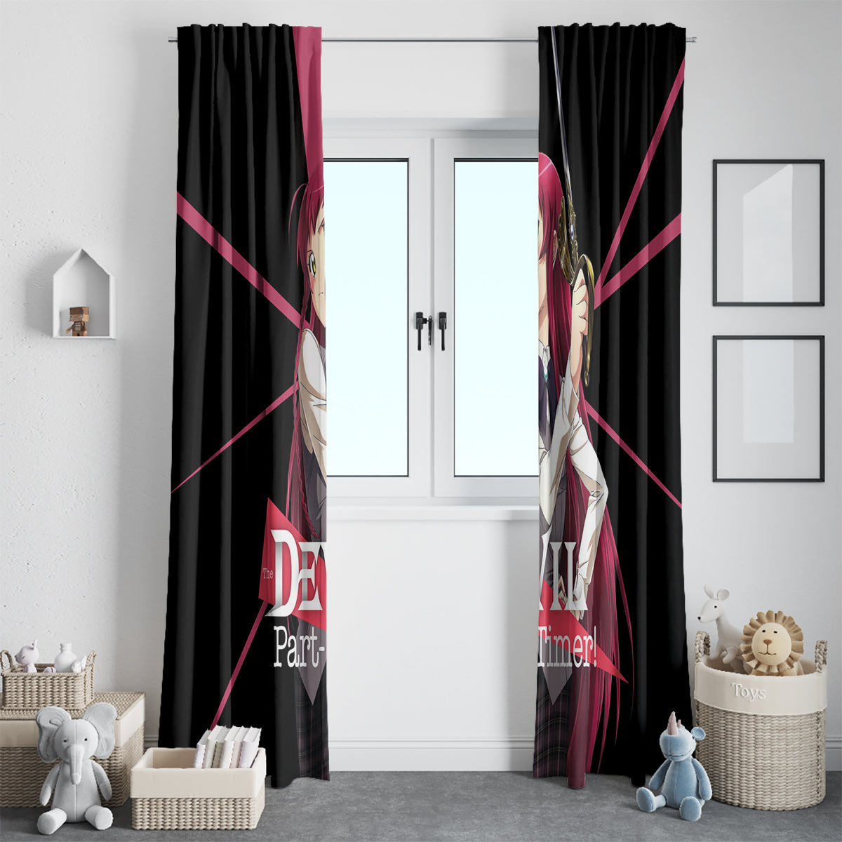 Emi Yusa The Devil Part Timer Window Curtain Anime Style