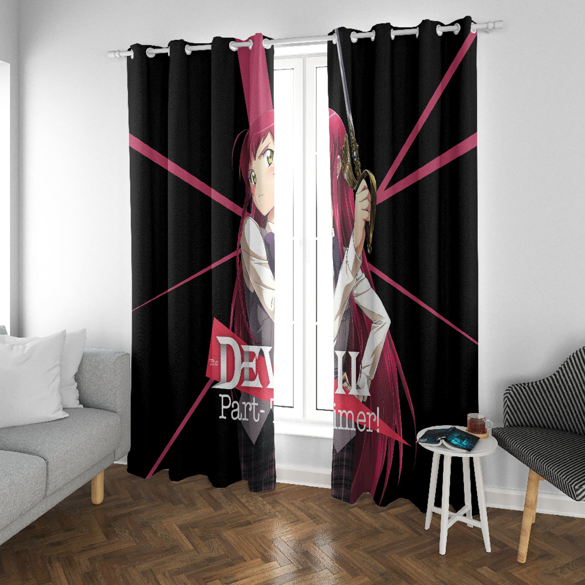 Emi Yusa The Devil Part Timer Window Curtain Anime Style