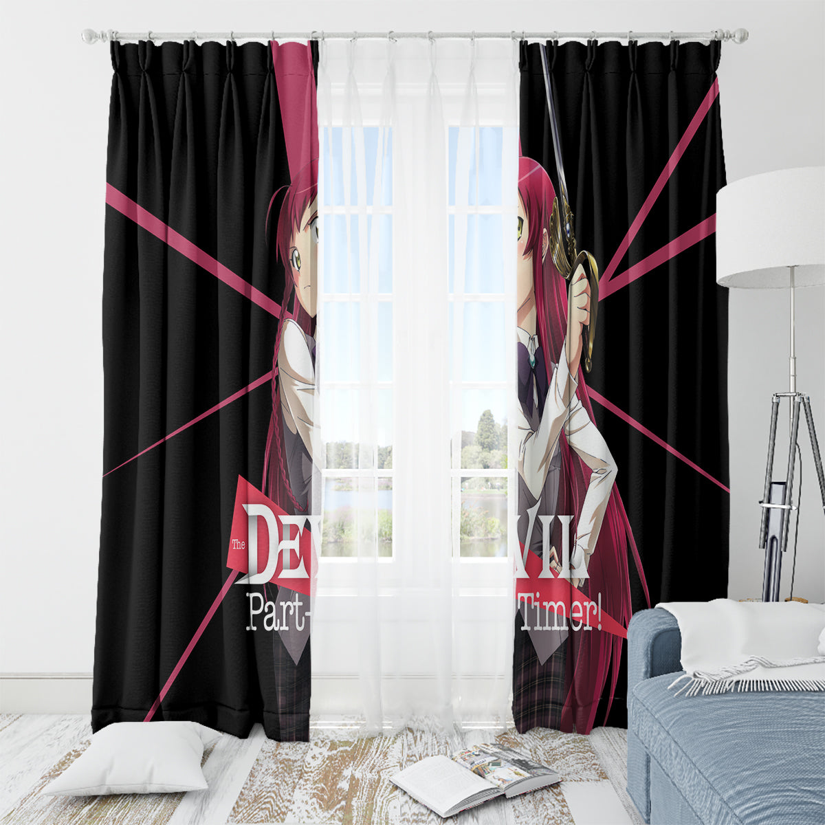 Emi Yusa The Devil Part Timer Window Curtain Anime Style
