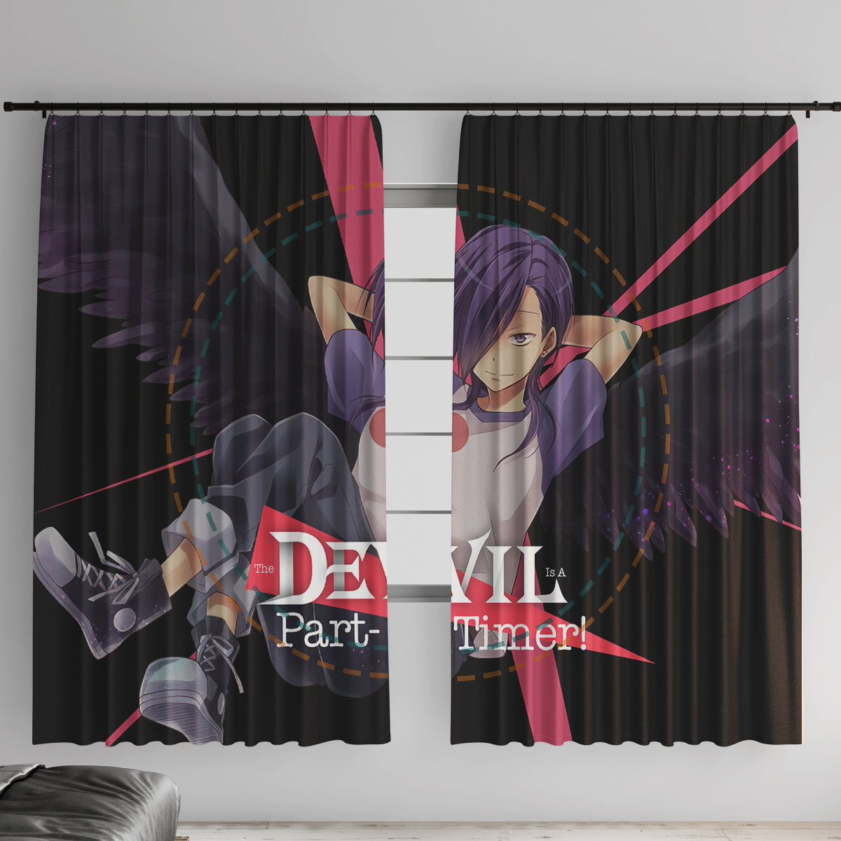 Hanzo Urushihara The Devil Part Timer Window Curtain Anime Style