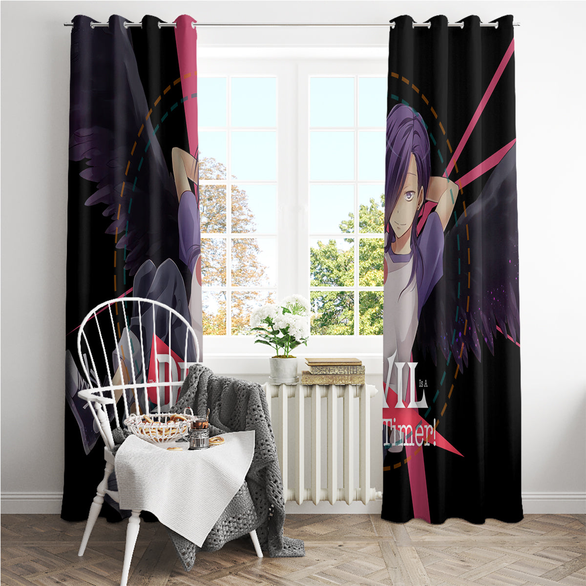 Hanzo Urushihara The Devil Part Timer Window Curtain Anime Style