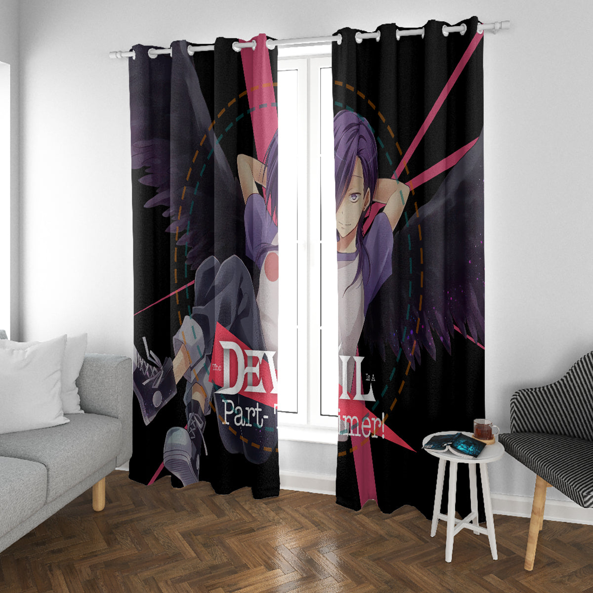 Hanzo Urushihara The Devil Part Timer Window Curtain Anime Style