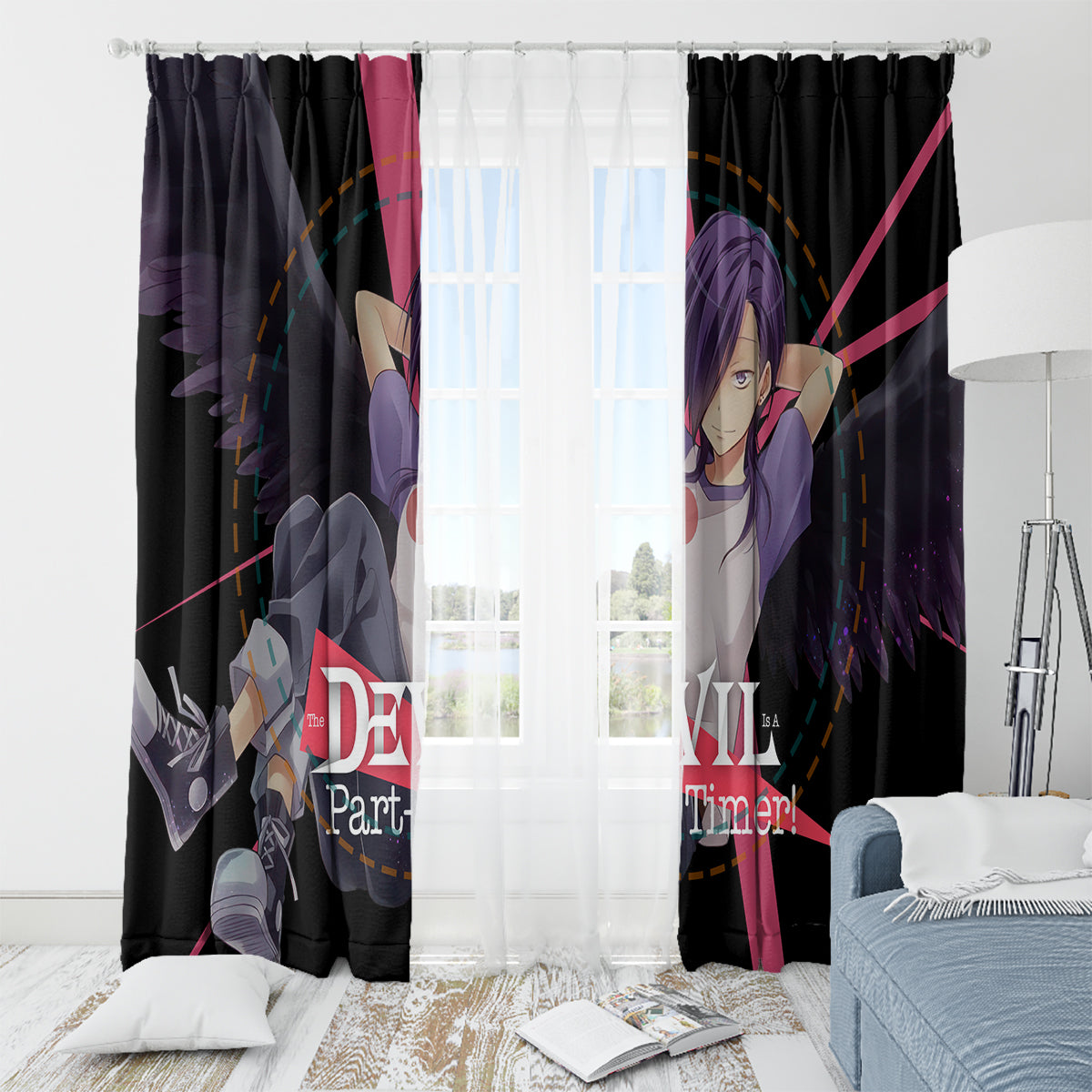 Hanzo Urushihara The Devil Part Timer Window Curtain Anime Style