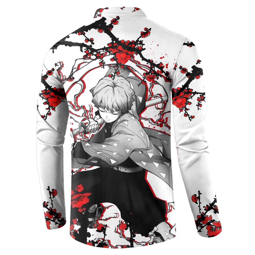 Zenitsu Agatsuma - Demon Slayer Button Sweatshirt Anime Japan Style