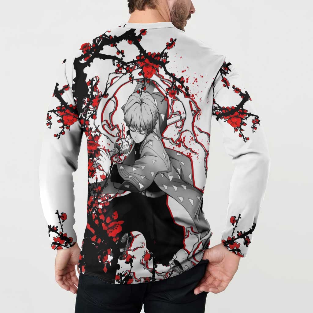 Zenitsu Agatsuma - Demon Slayer Button Sweatshirt Anime Japan Style