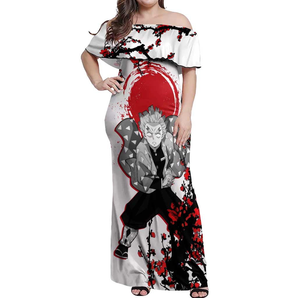 Zenitsu Agatsuma - Demon Slayer Off Shoulder Maxi Dress Anime Japan Style