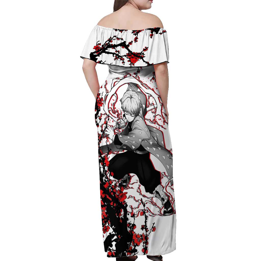 Zenitsu Agatsuma - Demon Slayer Off Shoulder Maxi Dress Anime Japan Style