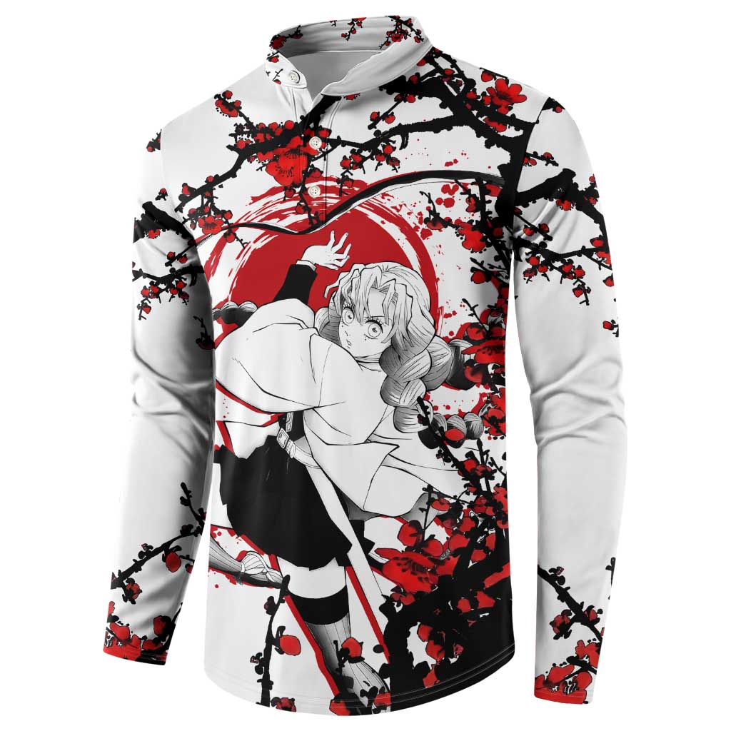 Mitsuri Kanroji - Demon Slayer Button Sweatshirt Anime Japan Style