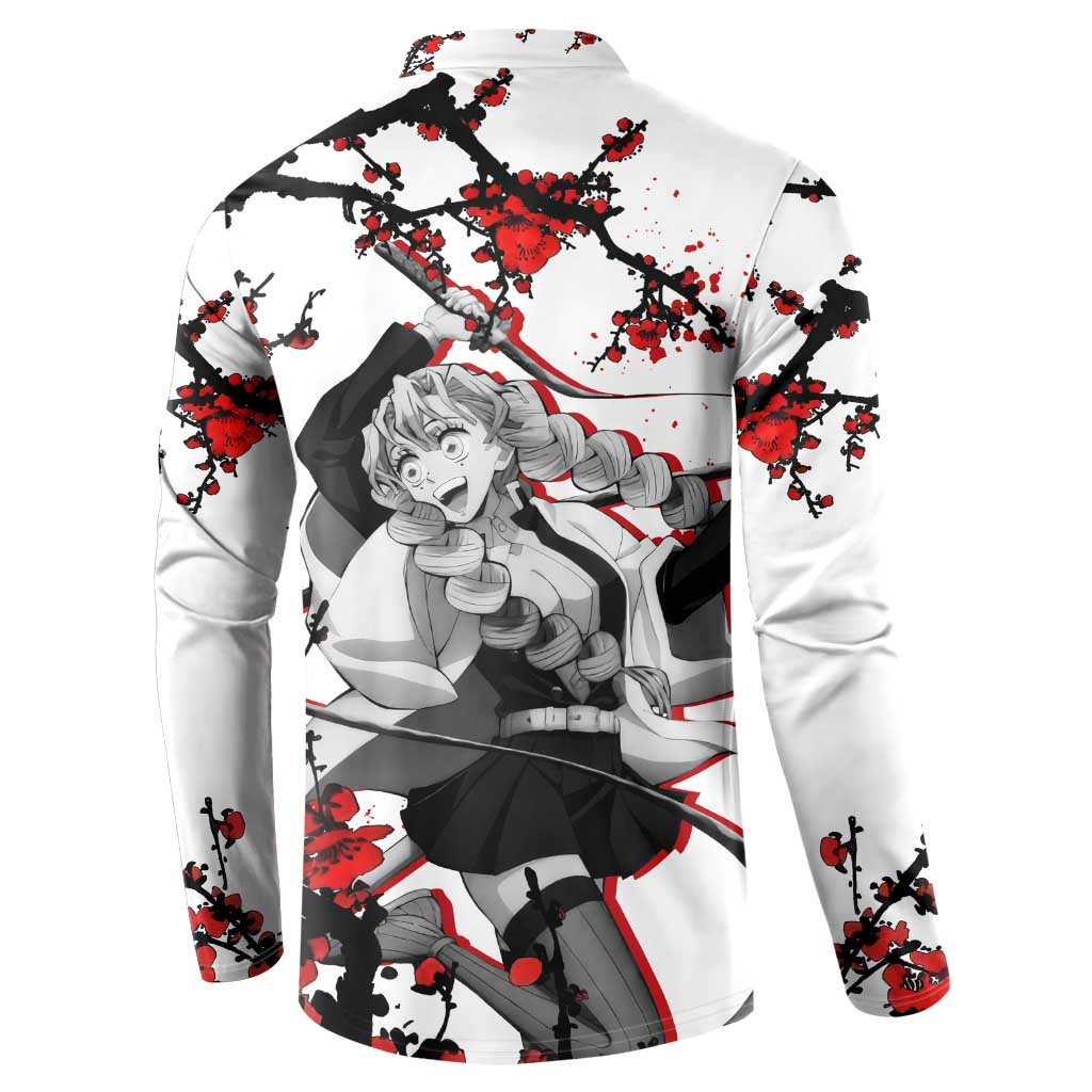 Mitsuri Kanroji - Demon Slayer Button Sweatshirt Anime Japan Style