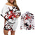 Mitsuri Kanroji - Demon Slayer Couples Matching Off Shoulder Short Dress and Long Sleeve Button Shirt Anime Japan Style