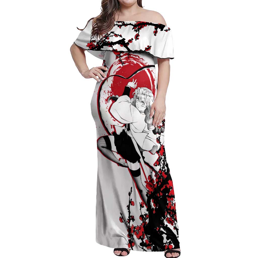Mitsuri Kanroji - Demon Slayer Off Shoulder Maxi Dress Anime Japan Style