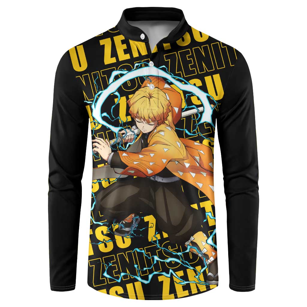 Zenitsu Agatsuma - Demon Slayer Button Sweatshirt Anime Style